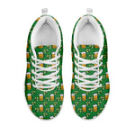 Cute St. Patrick's Day Pattern Print White Sneakers