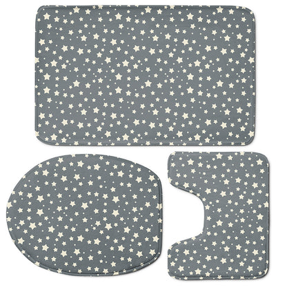 Cute Star Pattern Print 3 Piece Bath Mat Set