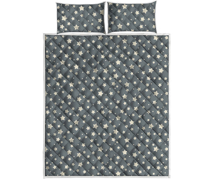 Cute Star Pattern Print Quilt Bed Set