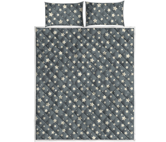 Cute Star Pattern Print Quilt Bed Set