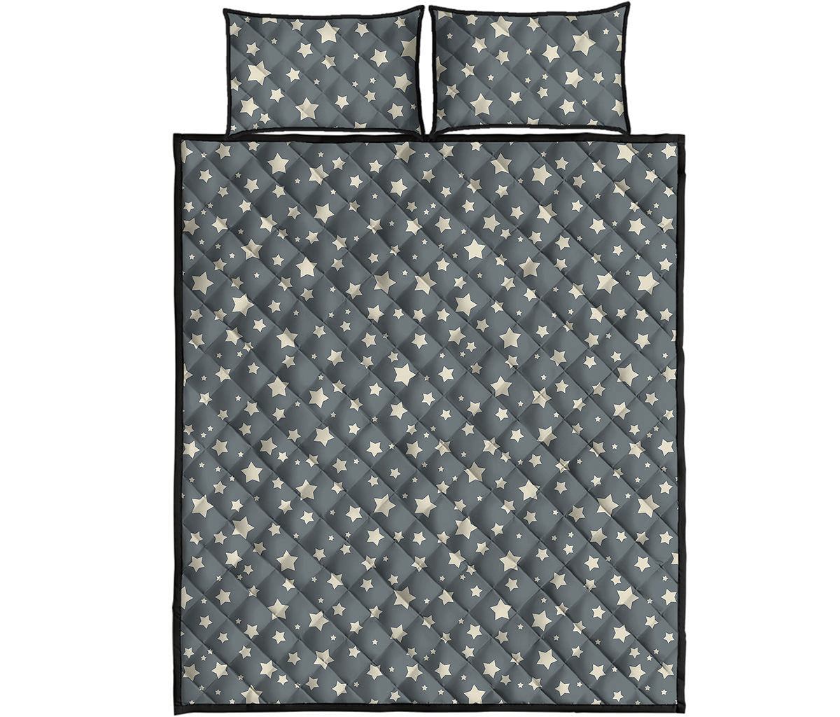 Cute Star Pattern Print Quilt Bed Set