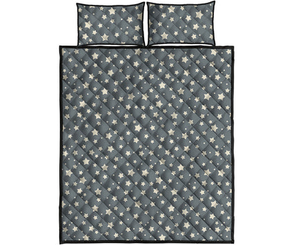 Cute Star Pattern Print Quilt Bed Set