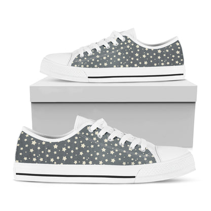 Cute Star Pattern Print White Low Top Shoes