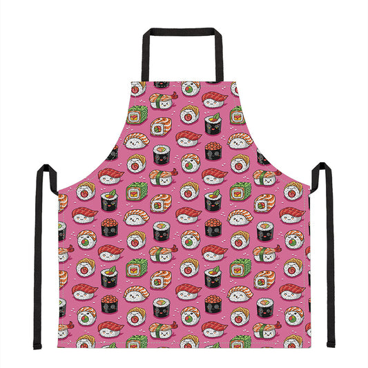 Cute Sushi And Rolls Pattern Print Apron
