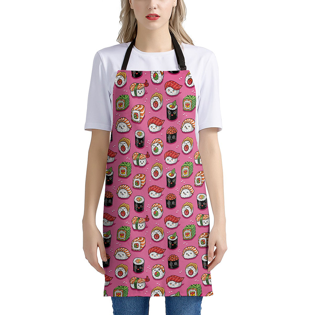 Cute Sushi And Rolls Pattern Print Apron