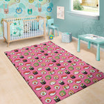 Cute Sushi And Rolls Pattern Print Area Rug