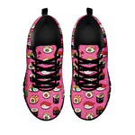 Cute Sushi And Rolls Pattern Print Black Sneakers