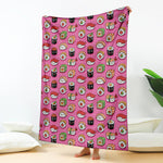 Cute Sushi And Rolls Pattern Print Blanket