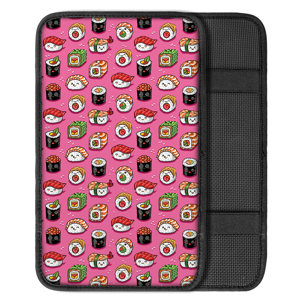 Cute Sushi And Rolls Pattern Print Car Center Console Cover