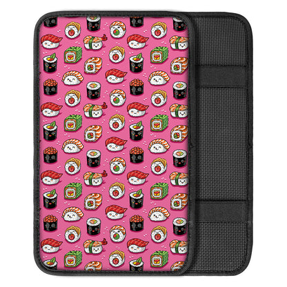 Cute Sushi And Rolls Pattern Print Car Center Console Cover