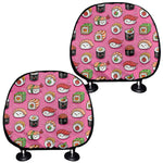Cute Sushi And Rolls Pattern Print Car Headrest Covers