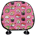 Cute Sushi And Rolls Pattern Print Car Headrest Covers