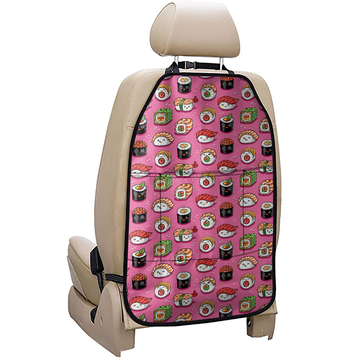 Cute Sushi And Rolls Pattern Print Car Seat Organizers