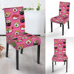 Cute Sushi And Rolls Pattern Print Dining Chair Slipcover