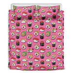 Cute Sushi And Rolls Pattern Print Duvet Cover Bedding Set
