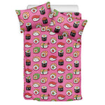 Cute Sushi And Rolls Pattern Print Duvet Cover Bedding Set