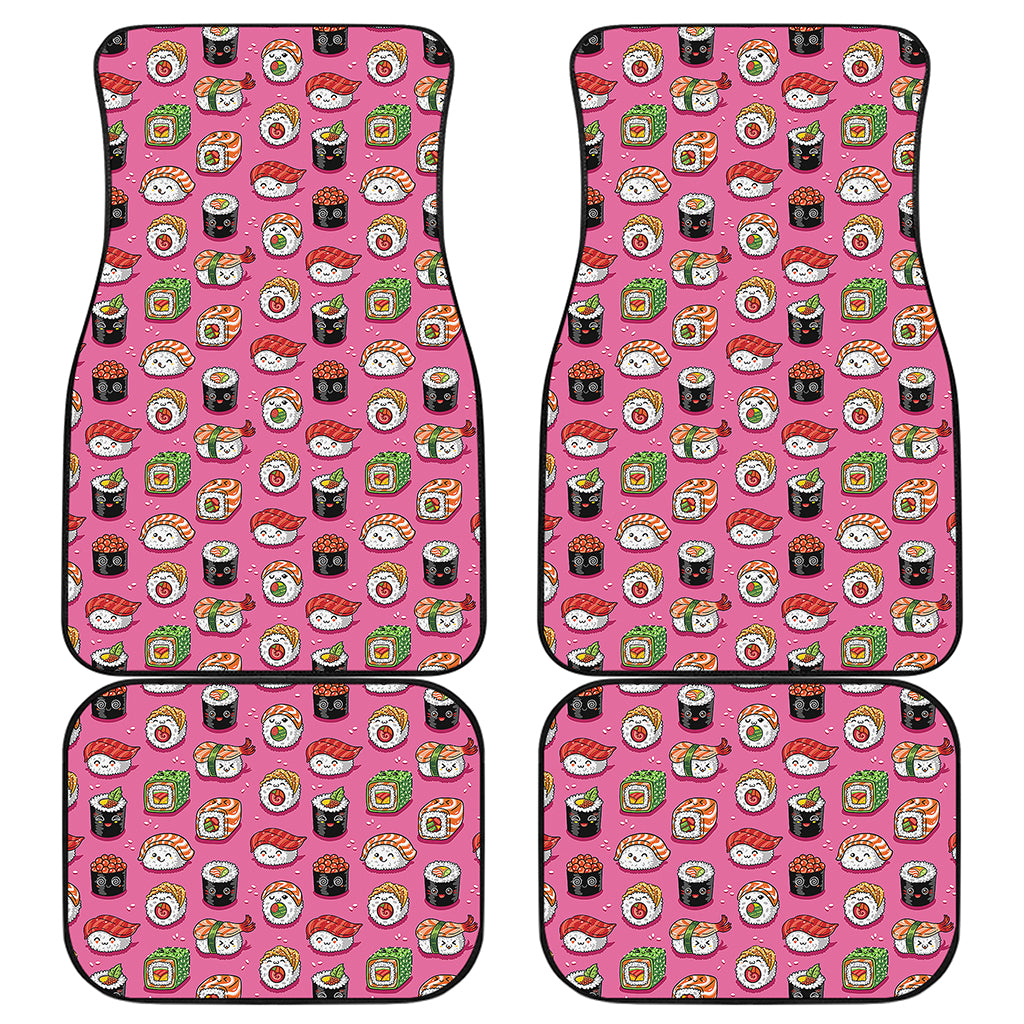 Cute Sushi And Rolls Pattern Print Front and Back Car Floor Mats