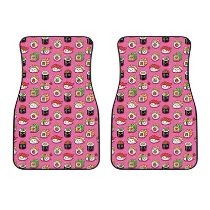 Cute Sushi And Rolls Pattern Print Front Car Floor Mats