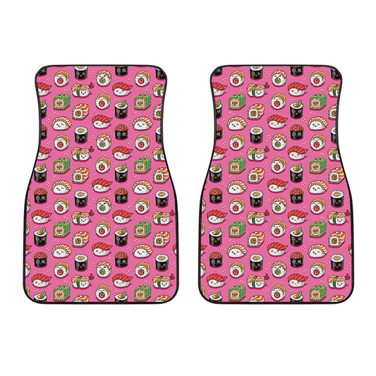 Cute Sushi And Rolls Pattern Print Front Car Floor Mats