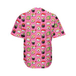 Cute Sushi And Rolls Pattern Print Men's Baseball Jersey