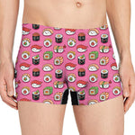 Cute Sushi And Rolls Pattern Print Men's Boxer Briefs