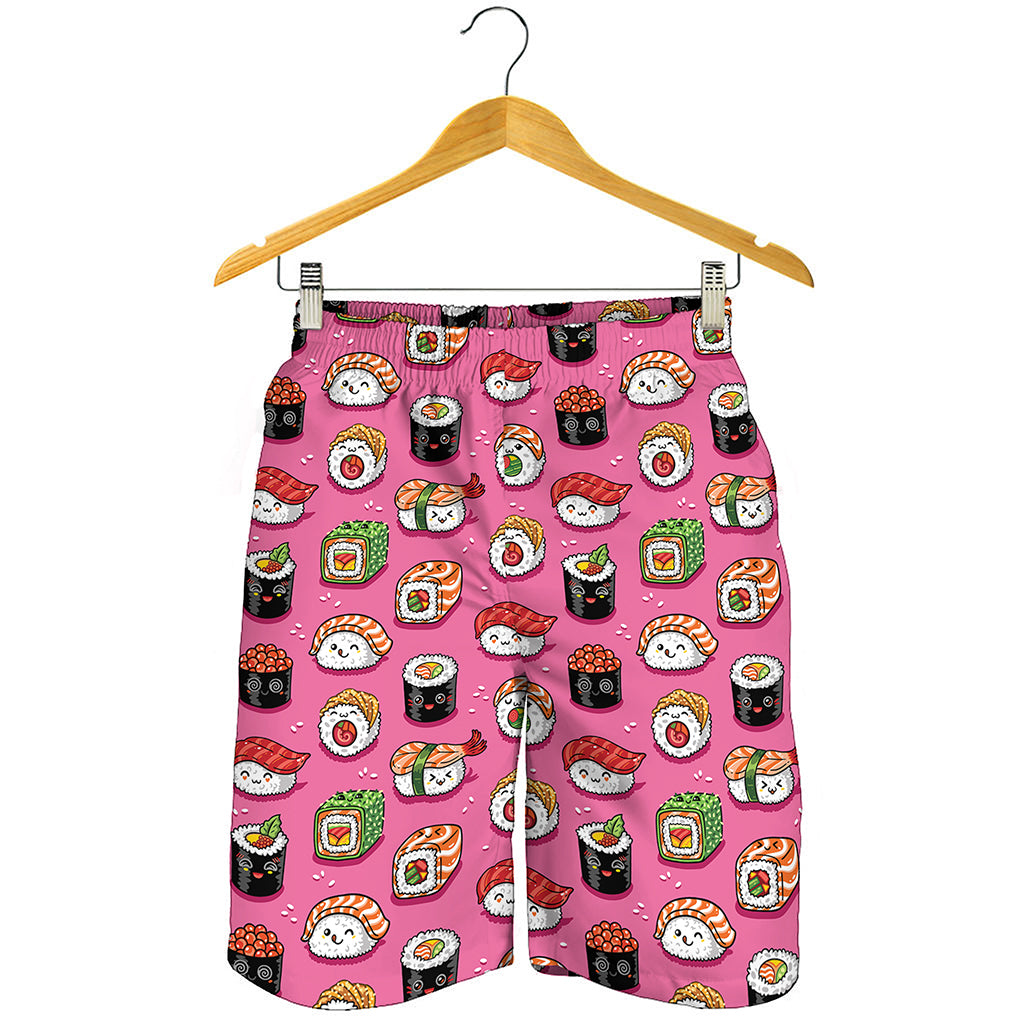 Cute Sushi And Rolls Pattern Print Men's Shorts