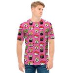 Cute Sushi And Rolls Pattern Print Men's T-Shirt