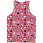 Cute Sushi And Rolls Pattern Print Men's Tank Top