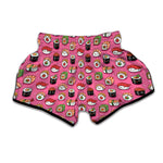 Cute Sushi And Rolls Pattern Print Muay Thai Boxing Shorts