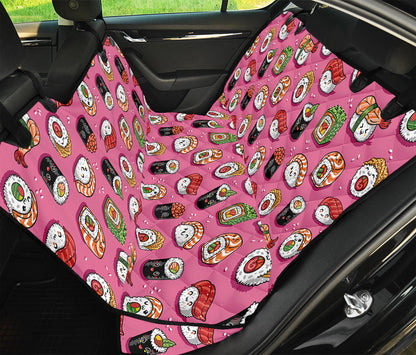 Cute Sushi And Rolls Pattern Print Pet Car Back Seat Cover