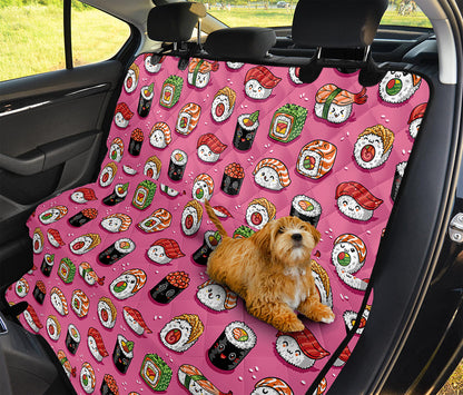 Cute Sushi And Rolls Pattern Print Pet Car Back Seat Cover