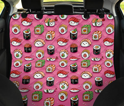 Cute Sushi And Rolls Pattern Print Pet Car Back Seat Cover