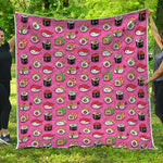 Cute Sushi And Rolls Pattern Print Quilt