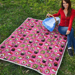 Cute Sushi And Rolls Pattern Print Quilt