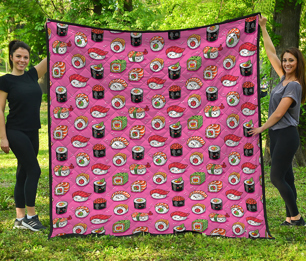 Cute Sushi And Rolls Pattern Print Quilt
