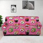 Cute Sushi And Rolls Pattern Print Sofa Cover