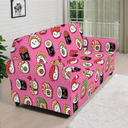 Cute Sushi And Rolls Pattern Print Sofa Cover