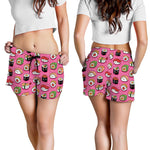 Cute Sushi And Rolls Pattern Print Women's Shorts