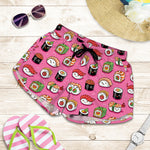Cute Sushi And Rolls Pattern Print Women's Shorts