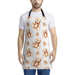 Cute Teddy Bear Pattern Print Apron