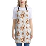 Cute Teddy Bear Pattern Print Apron