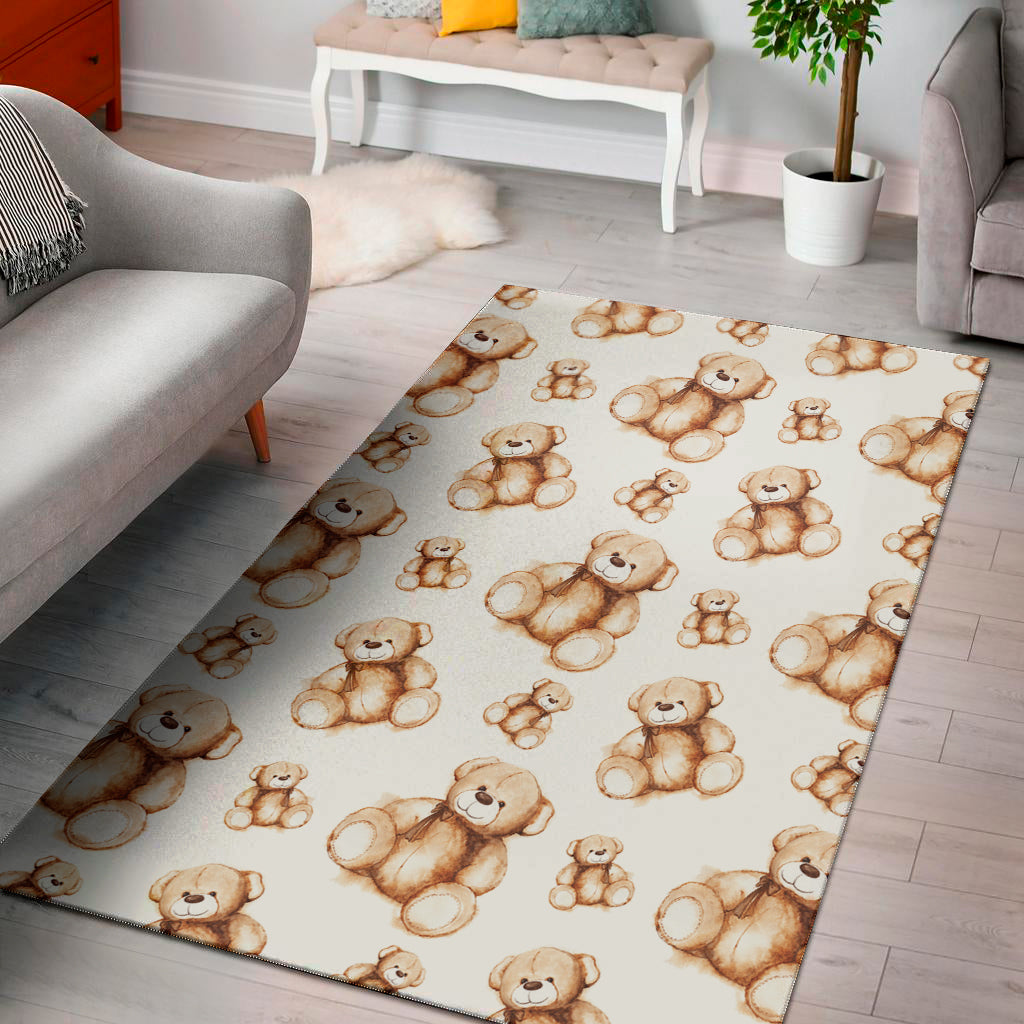 Cute Teddy Bear Pattern Print Area Rug