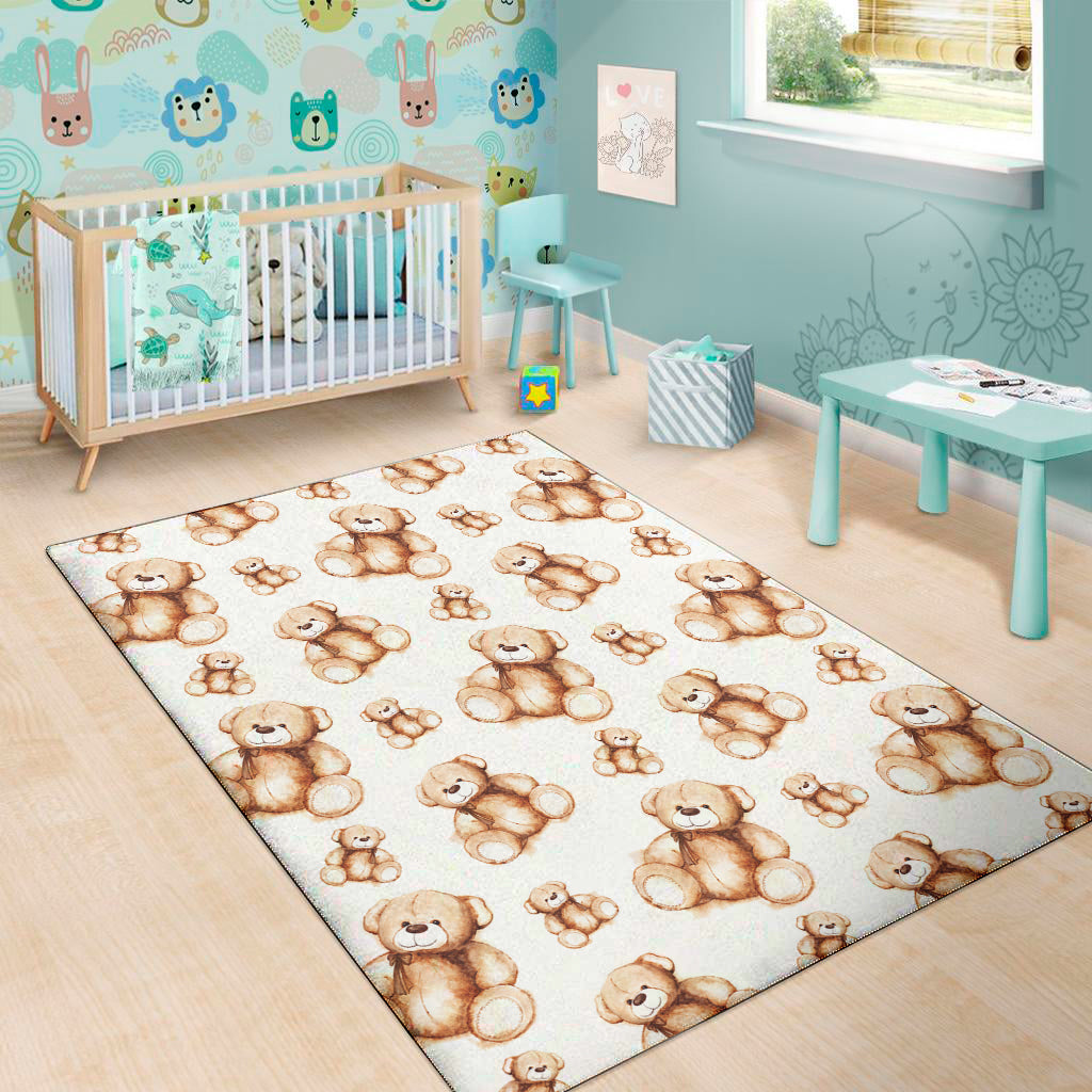 Cute Teddy Bear Pattern Print Area Rug