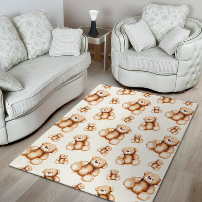 Cute Teddy Bear Pattern Print Area Rug