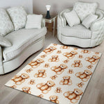 Cute Teddy Bear Pattern Print Area Rug