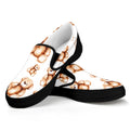 Cute Teddy Bear Pattern Print Black Slip On Sneakers