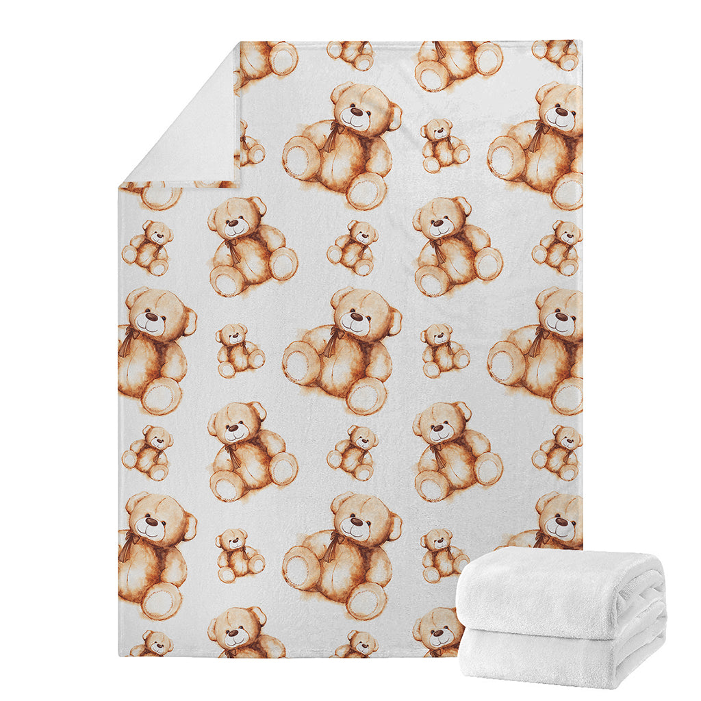 Cute Teddy Bear Pattern Print Blanket