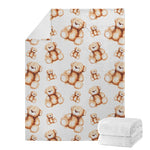 Cute Teddy Bear Pattern Print Blanket