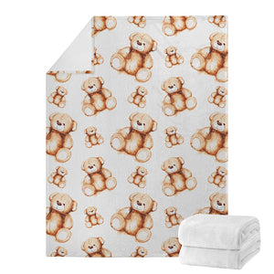 Cute Teddy Bear Pattern Print Blanket