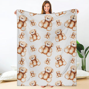 Cute Teddy Bear Pattern Print Blanket